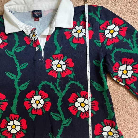 Rowing Blazers x Target Rose Print Collared Long Sleeve Rugby Shirt - Picture 7 of 8